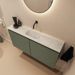 MONDIAZ TURE-DLUX Meuble toilette - 100cm - Army - EDEN - vasque Opalo - position centrale - sans trou de robinet SW1104246