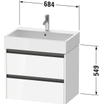 Duravit Ketho 2 meuble bas pour lavabo avec 2 tiroirs 68.4x46x54.9cm avec poignées anthracite noyer foncé mat SW772234