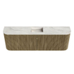 Mondiaz JOYA-DLUX 123.2cm toiletmeubel - ronding links en rechts kleur Dusk - Wastafel FAYE positie Midden 1 kraangat kleur Ostra. SW1423441