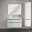 Villeroy & Boch Subway 3.0 meuble de salle de bain 40x35x170cm avec 2 portes à droite à fermeture douce, à poser avec poignée Volcano Black en aggloméré blanc brillant. SW706802