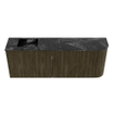 Mondiaz JOYA-DLUX 111.6cm toiletmeubel - ronding rechts kleur Shadow - Wastafel FAYE positie Links Zonder kraangat kleur Lava. SW1422879
