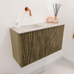 Mondiaz JOYA-DLUX 70cm meuble de salle de bains - couleur Dusk - Vasque FAYE position Gauche Sans trou de robinet couleur Ostra. SW1423378