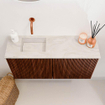 Mondiaz JOYA-DLUX 80cm meuble de toilette - couleur Ruby - Vasque FAYE position Gauche Sans trou de robinet couleur Ostra. SW1423784