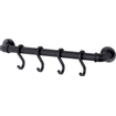 Mora Garden Barre murale 49cm avec 4 crochets Noir industriel SW419877