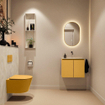 MONDIAZ TURE-DLUX Meuble toilette - 60cm - Ocher - EDEN - vasque Ostra - position centrale - sans trou de robinet SW1105208