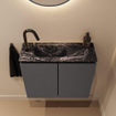 MONDIAZ TURE-DLUX Meuble de toilettes 60 cm Dark Grey. Lavabo EDEN Lava position gauche. Avec 1 trou de robinet. SW1103727