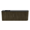 Mondiaz JOYA 111.6cm meuble de salle de bains - arrondi droit couleur Shadow - Vasque FAYE position Gauche Sans trou de robinet couleur Urban. SW1421531