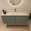 MONDIAZ TURE-DLUX meuble de toilettes 120cm Army. Lavabo EDEN Ostra position milieu. Sans trou de robinet. SW1104732