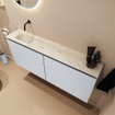 MONDIAZ TURE-DLUX Meuble toilette - 120cm - Clay - EDEN - vasque Ostra - position gauche - sans trou de robinet SW1104821