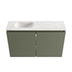 MONDIAZ TURE-DLUX Meuble toilette - 80cm - Army - EDEN - vasque Ostra - position gauche - sans trou de robinet SW1104704