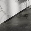 Brauer Caniveau de douche 90x7.5cm avec bride inox pour montage mural Noir SW771630