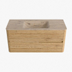Mondiaz CIRO-DLUX Badkamermeubelset - 110x45x50cm - Solid surface wastafel Arena - 1 wasbak Midden - zonder kraangaten - 2 lades - Oak SW1531322