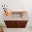 Mondiaz JOYA-DLUX Meuble de toilette 50cm - couleur Ruby - Vasque FAYE position Droite 1 trou de robinet couleur Saba SW1425565