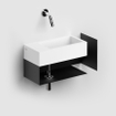 Clou Flush 3 fontein 36x18x9cm kraangat links aluite Wit mat SW9365
