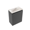 MONDIAZ TURE-DLUX Meuble toilette - 40cm - Dark Grey - EDEN - vasque Frappe - position gauche - 1 trou de robinet SW1102722