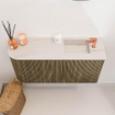 Mondiaz JOYA-DLUX Meuble de salle de bains - 81,6cm - arrondi gauche couleur Dusk - Vasque FAYE position Droite 1 trou de robinet couleur Meli. SW1425856