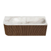 MONDIAZ KURVE-DLUX 125cm Meuble salle de bain avec module 25 G - couleur Walnut - 1 tiroir - 1 porte - vasque BIG MEDIUM droite - 1 trou de robinet - couleur Frappe SW1137440