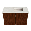 Mondiaz JOYA-DLUX 60cm toiletmeubel - kleur Ruby - Wastafel FAYE positie Rechts Zonder kraangat kleur Ostra. SW1423782