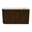 Mondiaz JOYA-DLUX 71.6cm toiletmeubel - ronding links kleur Walnut - Wastafel FAYE positie Rechts Zonder kraangat kleur Frappe. SW1422309
