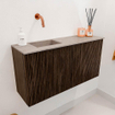 Mondiaz JOYA-DLUX 80cm toiletmeubel - kleur Walnut - Wastafel FAYE positie Links Zonder kraangat kleur Saba. SW1424654