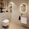 MONDIAZ TURE-DLUX Meuble toilette - 40cm - Rosee - EDEN - vasque Opalo - position droite - 1 trou de robinet SW1104487