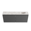 MONDIAZ TURE-DLUX Meuble toilette - 120cm - Dark Grey - EDEN - vasque Glace - position droite - 1 trou de robinet SW1103237