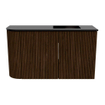 Mondiaz JOYA 71.6cm meuble de salle de bains - arrondi gauche couleur Walnut - Vasque FAYE position Droite 1 trou de robinet couleur Urban. SW1421398