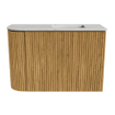 Mondiaz JOYA-DLUX 61.6cm toiletmeubel - ronding links kleur Oak - Wastafel FAYE positie Rechts Zonder kraangat kleur Opalo. SW1422148