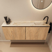 MONDIAZ TURE-DLUX meuble WC 120 cm Washed Oak. Lavabo EDEN Frappe position droite. Avec 1 trou de robinet. SW1103131