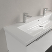 Villeroy & boch subway 3.0 lavabo de meuble 130x47x17cm rectangle 2 trous de robinet avec trou de trop-plein blanc alpin gloss ceramic+ SW701548