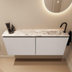 MONDIAZ TURE-DLUX Meuble toilette - 120cm - Linen - EDEN - vasque Glace - position droite - 1 trou de robinet SW1103350