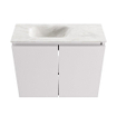 MONDIAZ TURE-DLUX Meuble toilette - 60cm - Cale - EDEN - vasque Ostra - position gauche - sans trou de robinet SW1104717