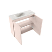 MONDIAZ TURE-DLUX Meuble toilette - 60cm - Rosee - EDEN - vasque Ostra - position gauche - sans trou de robinet SW1105039