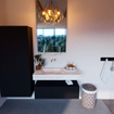 MONDIAZ ALAN - DLUX Ensemble de meubles de salle de bains - 100cm - meuble bas - Urban - 1 tiroir - lavabo suspendu - vasque à gauche - 0 trous de robinetterie - Frappe SW804683