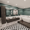 ENSEMBLE DE MEUBLE MONDIAZ LUSH - 180 cm - 2 tiroirs - lavabo BARCO - 2 lavabos - 0 trous de robinet - marron foncé SW409624