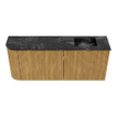 Mondiaz JOYA-DLUX 101.6cm toiletmeubel - ronding links kleur Oak - Wastafel FAYE positie Rechts 1 kraangat kleur Lava. SW1422085