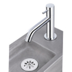 Differnz Force kit lave-mains - 40x22x8cm - Rectangulaire - 1 trou de robinet - Robinet chromé courbé - Béton Gris SW373248