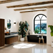 MONDIAZ THOR-DLUX 140cm badmeubel ronding links + rechts kleur Walnut met 1 lade en 2 deuren. Vrijhangende wastafel CLOUD Midden 1 kraangat kleur Lava. SW1463948