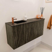 Mondiaz JOYA-DLUX 91.6cm toiletmeubel - ronding rechts kleur Shadow - Wastafel FAYE positie Links 1 kraangat kleur Lava. SW1422862