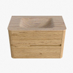 Mondiaz CIRO-DLUX Badkamermeubelset - 80x45x50cm - Solid surface wastafel Saba - 1 wasbak Midden - zonder kraangaten - 2 lades - Oak SW1531164