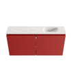 MONDIAZ TURE-DLUX Meuble toilette - 100cm - Fire - EDEN - vasque Ostra - position droite - 1 trou de robinet SW1104827