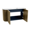 Mondiaz JOYA 83.2cm toiletmeubel - ronding links en rechts kleur Dusk - Wastafel FAYE positie Midden Zonder kraangat kleur Talc. SW1421629