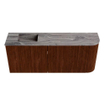 Mondiaz JOYA-DLUX Meuble de salle de bains 101,6cm - arrondi droit couleur Ruby - Vasque FAYE position Gauche Sans trou de robinet couleur Sombra SW1425704