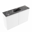 MONDIAZ TURE-DLUX Meuble toilette - 80cm - Talc - EDEN - vasque Lava - position centrale - sans trou de robinet SW1103621