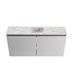 MONDIAZ TURE-DLUX Meuble toilette - 100cm - Plata - EDEN - vasque Glace - position centrale - sans trou de robinet SW1103457