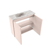 MONDIAZ TURE-DLUX Meuble toilette - 60cm - Rosee - EDEN - vasque Glace - position gauche - sans trou de robinet SW1103466