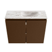 MONDIAZ TURE-DLUX Meuble toilette - 60cm - Rust - EDEN - vasque Glace - position droite - sans trou de robinet SW1103514