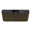 Mondiaz JOYA-DLUX Meuble de salle de bains 103,2cm - arrondi gauche et droite couleur Shadow - Vasque FAYE position Milieu 1 trou de robinet couleur Lava SW1422873
