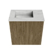 Mondiaz JOYA-DLUX 40cm toiletmeubel - kleur Dusk - Wastafel FAYE positie Links Zonder kraangat kleur Opalo. SW1426222