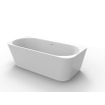 ZEZA Grand Baignoire demi-îlot – 180 × 80 × 58 cm – avec évacuation – acrylique – ronde – blanc brillant SW1442342